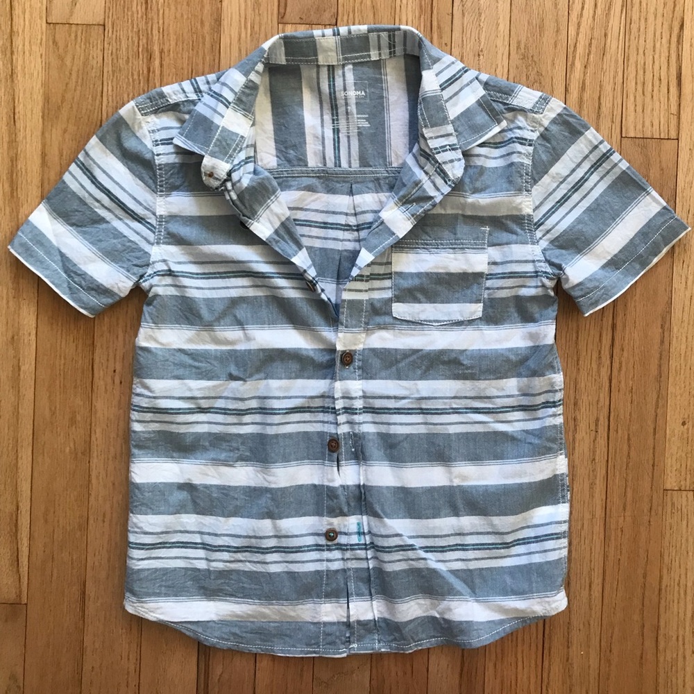 Boys Sonoma Size 7 Short Sleeve Button Down - Picture 1 of 3